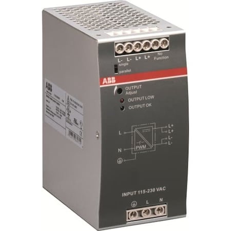 Abb Power Supply, 90/132V AC; 180/264V AC; 210/375V DC, 12V DC, 120W, 10A, DIN Rail 1SVR427035R1000